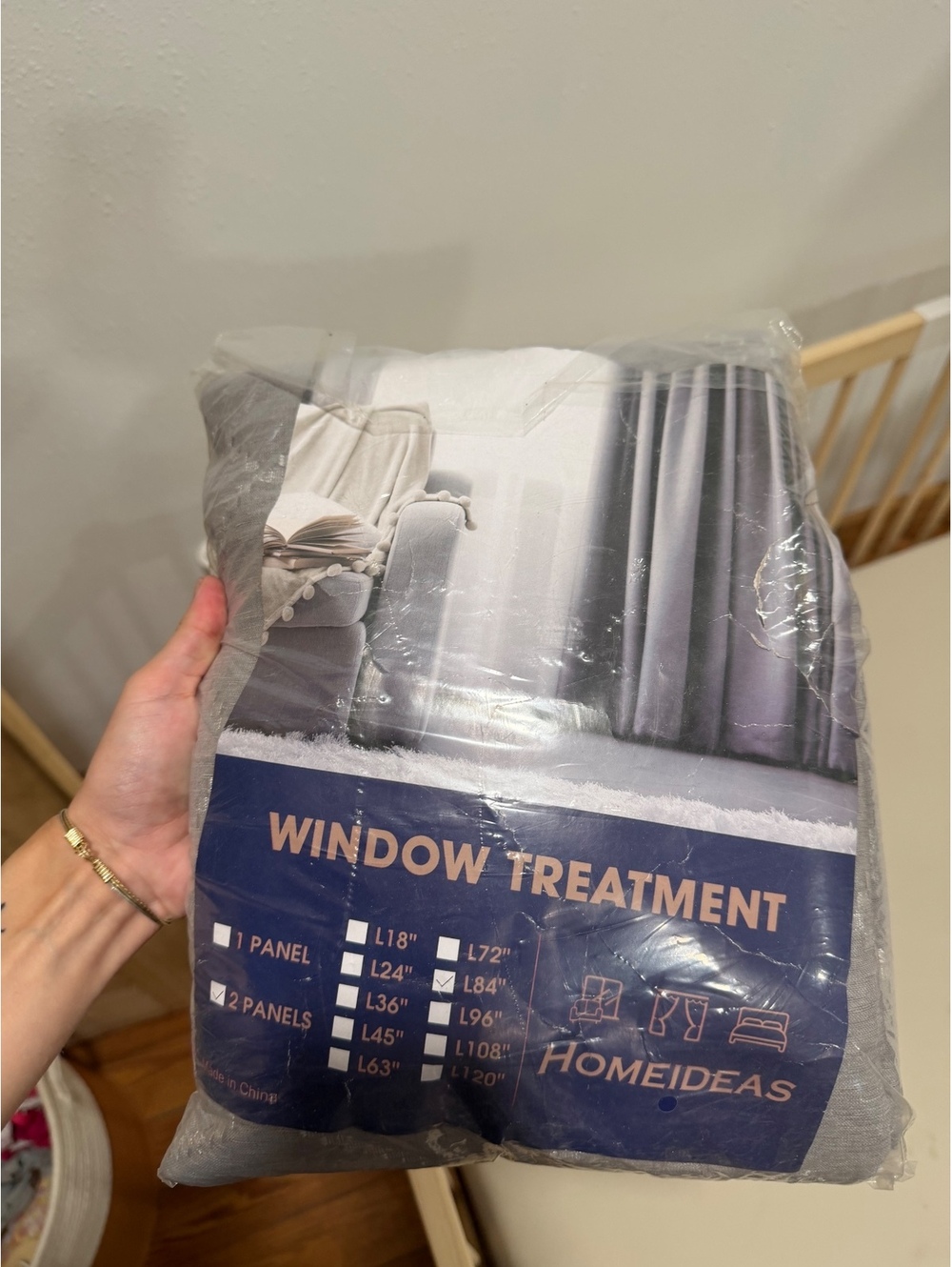 Homedeas gray curtains 2 panel L 84 inches
